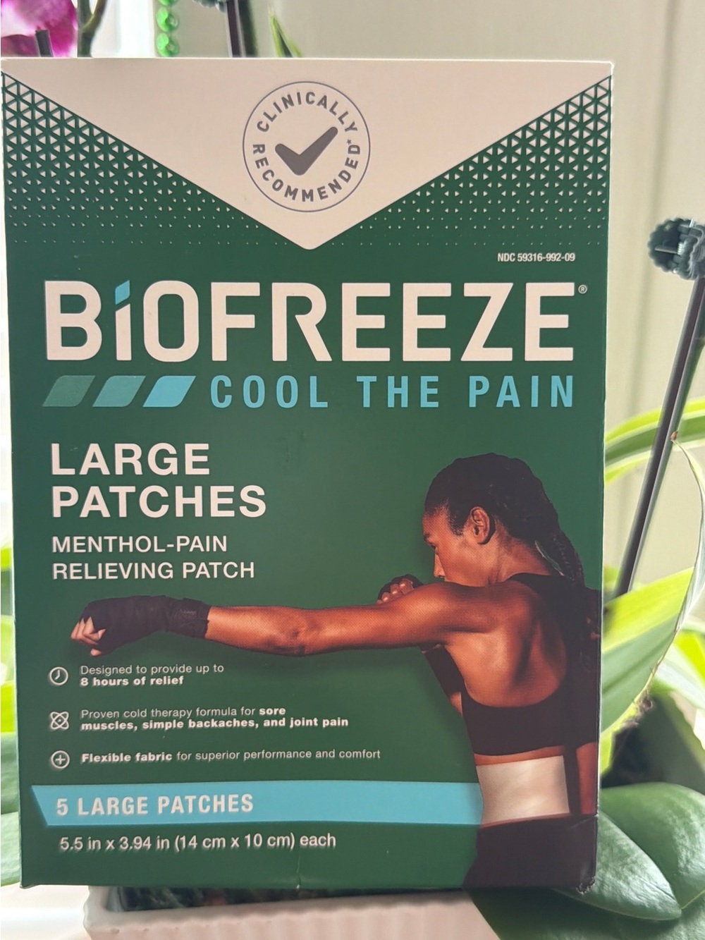 Freeze Biofreeze Large Patches Green and Teal Packaging